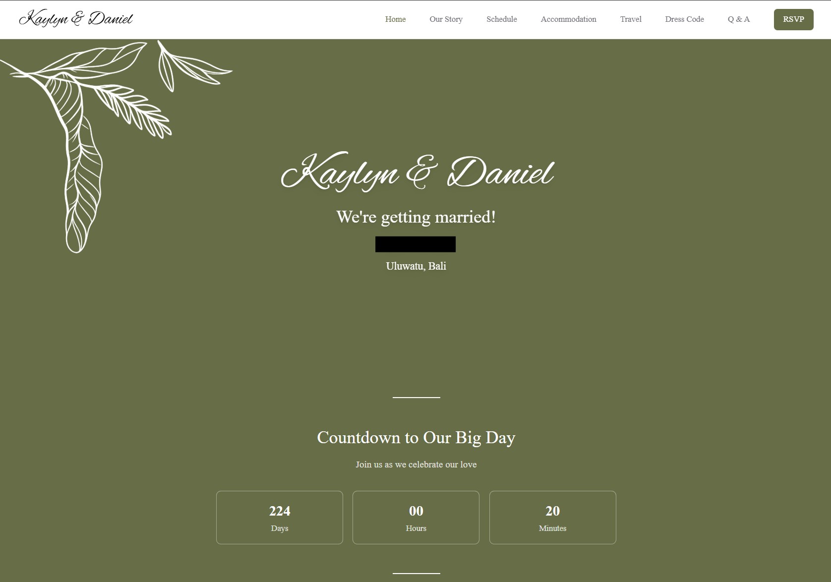 Personal Wedding Website
